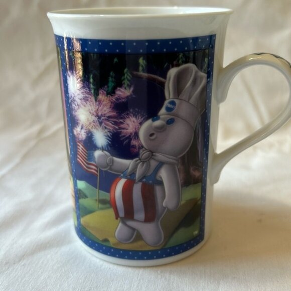 Pillsbury Doughboy Fine Porcelain Collector Mug July Independence Day - Picture 2 of 6